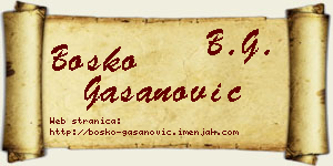 Boško Gašanović vizit kartica